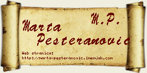 Marta Pešteranović vizit kartica